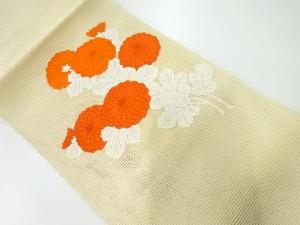 絽紗菊模様織出し名古屋帯